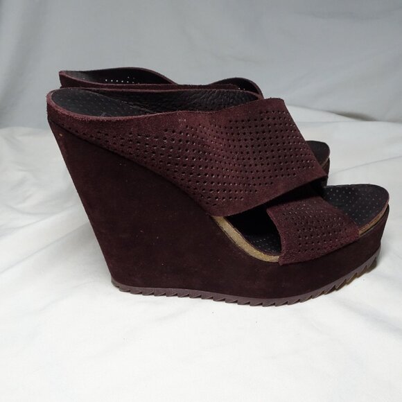 Pedro Garcia Espana Sueded Platform Wedge Sandals Shoes - Picture 3 of 13